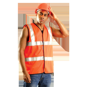 Occunomix LUX-SSFULLG-O3X OccuNomix 3X Orange OccuLux Lightweight Polyester Class 2 Standard Vest With Front Hook And Loop Closu