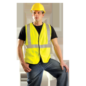 Occunomix LUX-SSG/FR-YL OccuNomix Large Hi-Viz Yellow OccuLux Lightweight Flame Resistant Modacrylic Class 2 Classic Vest With F