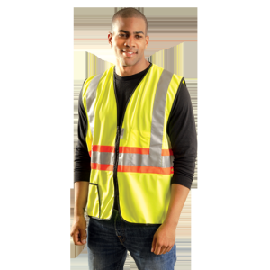 Occunomix LUX-SSG2TZ-YXL OccuNomix X-Large Yellow OccuLux Lightweight Polyester Class 2 Expandable Two-Tone Vest With Zipper Fro