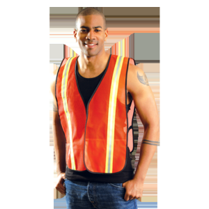 Occunomix LUX-XTTM-OR OccuNomix Regular Orange OccuLux Lightweight Polyester And Mesh Non-ANSI Economy Vest With Front Hook And