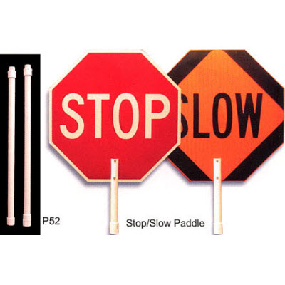 DICKE P24HIDGA 24\" Plastic Hi-Intensity Reflective SLOW/STOP Paddle with 12\" Orange ABS Handle