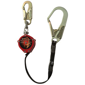 MILLER PFL-11/9FT Scorpion 9' Web PFL: Rebar Hook: Locking Snap Hook: Swivel Shackle