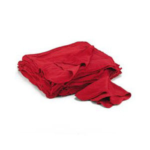 Calderon Textiles R05200253 15" x 15" Red Cotton Shop Towels: Package of 10