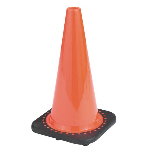 JBC RC30008C 12\" Fluorescent Orange PVC Injection Molded Traffic Cone