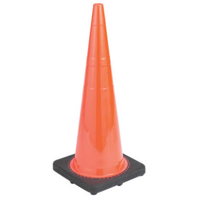 JBC RS90045CT 36" Fluorescent Orange PVC Injection Molded Traffic Cone