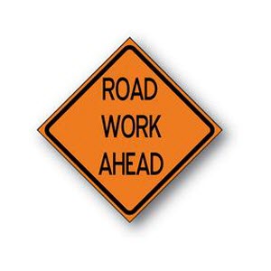 DICKE RUNR48200RWA 48\" Non-Reflective ROAD WORK AHEAD Solid Roll-Up Sign