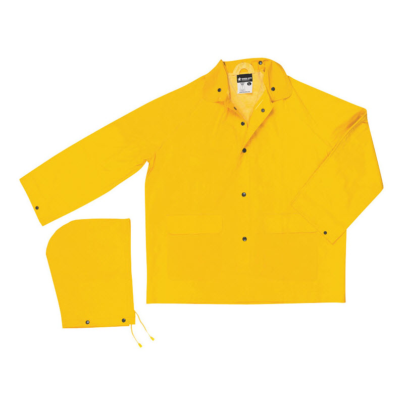 River City Rainwear Co 200JM River City Rainwear Medium Yellow Classic .35 mm PVC And Polyester Rain Jacket With Welded Seams, S