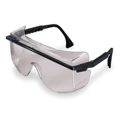 SPERIAN UVEX S2500 Astro 3001 Over The Glass OTG Safety Glasses: Ultra-Dura Clear Lens Black Frame