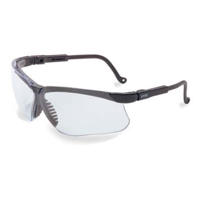 SPERIAN UVEX S3200X Genesis Safety Glasses: UVEXtreme Clear Lens Black Frame