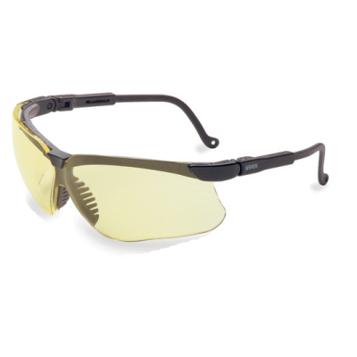 SPERIAN UVEX S3202X Genesis Safety Glasses: UVEXtreme Amber Lens Black Frame