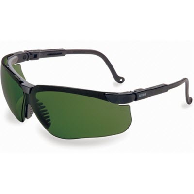 UVEX S3207 Genesis Safety Glasses: Shade 3.0 Medium Green Lens Black Frame