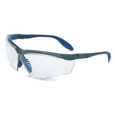 SPERIAN UVEX S3240X Genesis Safety Glasses: UVEXtreme Clear Lens Blue Vapor Frame