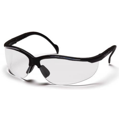 Pyramex SB1810S Venture II Safety Glasses: Clear Lenses Black Frame