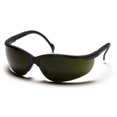 Pyramex SB1850SF Venture II Safety Glasses: Welding 5.0 Shade Dark Green Lenses Black Frame