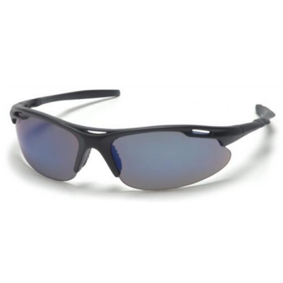 Pyramex SB4575D Avante Safety Glasses: Blue Mirror Lenses Black Frame