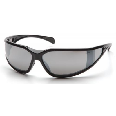 Pyramex SB5170DT Exeter Safety Glasses: Antifog Silver Mirror Lenses Black Frame