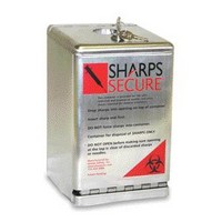 Sharps Compliance Incorporated 50060-004 Sharps Stainless Steel SharpsSecure Wall Mounted Needle Collection Cabinet: 1.5 Quart