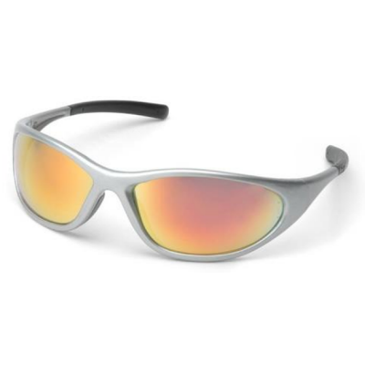 Pyramex SS3345E Zone II Safety Glasses: Ice Orange  Mirror Lenses Silver Frame