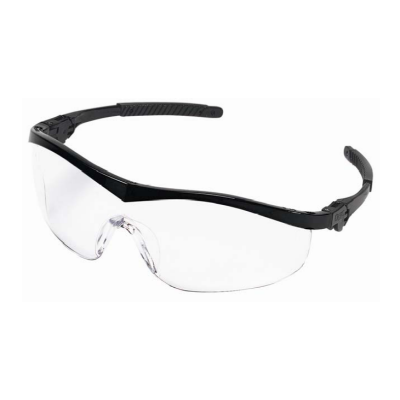 MCR Safety ST110 CREWS Storm Safety Glasses: Clear Lens Black Frame