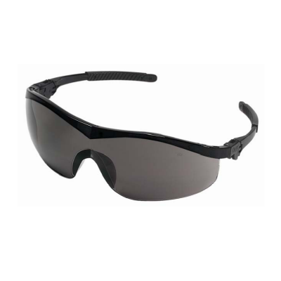MCR Safety ST112 CREWS Storm Safety Glasses: Smoke/Gray Lens Black Frame