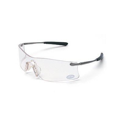 MCR Safety T4110AF PRO Rubicon Safety Glasses: Clear Antifog Lens Platinum Metal Frame