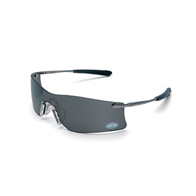 MCR Safety T4112AF PRO Rubicon Safety Glasses: Smoke/Gray Antifog Lens Platinum Metal Frame