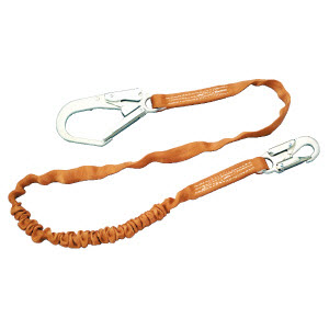 MILLER T5112-Z7/6FTAF Titan 6' Single-Leg Shock-Absorbing Lanyard: (1) 2 1/2" Rebar Hook (1) 3/4" Snap Hook