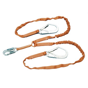 MILLER T5122/6FTAF Titan 6' Double-Leg Shock-Absorbing Lanyard: (2) 2 1/2" Rebar Hooks (1) 3/4" Snap Hook