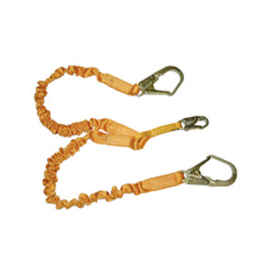 MILLER T5122SS/6FTAF Titan 6\' Double-Leg Stretch Shock-Absorbing Lanyard: (2) 2 1/2\" Rebar Hooks (1) 3/4\" Snap Hook