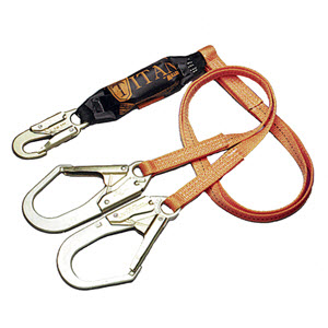 MILLER T6122/6FTAF Titan 6' Double-Leg SofStop Lanyard: (2) 2 1/2" Rebar Hooks (1) 3/4" Rebar Hook