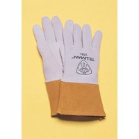 John Tillman & Co 25BM Tillman  Medium Pearl Gray Deerskin Standard Grade TIG Welders Glove With Kevlar Stitching, Straight Thum