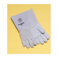John Tillman & Co 750M Tillman Medium Pearl Gray 14\" Top Grain Elk Cotton/Foam Lined Welders Gloves With Straight Thumb, Stiff C
