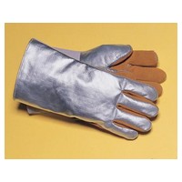 John Tillman & Co 820L Tillman Large Silver And Brown Leather And Aluminized Rayon Wool Lined Aluminized Welding Glove With Gaun