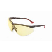 Honeywell S3309 Uvex By Sperian Genesis XC Safety Glasses With Black Frame And Amber Polycarbonate Ultra-dura Anti-Scratch Hard