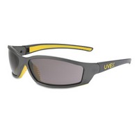 Honeywell SX0401 Uvex By Sperian SolarPro Safety Glasses With Gray And Yellow Frame And Gray Polycarbonate Supra-Dura Anti-Scrat