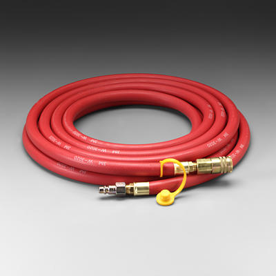 3M W-3020-100 100' 1/2" ID Low Pressure Supplied Air Hose: 3/8" Fittings