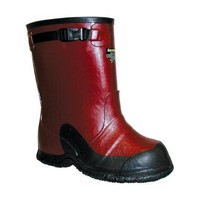 Honeywell 21406-9 Salisbury Size 9 Red And Black 14\" Rubber Deep Heel 2 Buckle Overshoes