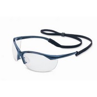Honeywell 11150900 Sperian Vapor Safety Glasses With Metallic Blue Frame, Clear Polycarbonate Anti-Scratch Hard Coat Lens And Br