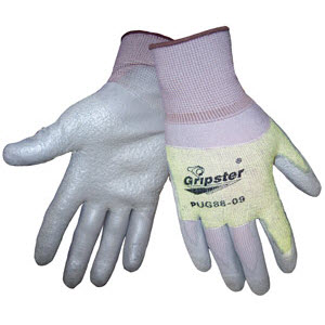 Global Glove PUG88 Gripster Gray Coated Polyurethane Dip Gray Nylon/Kevlar Gloves